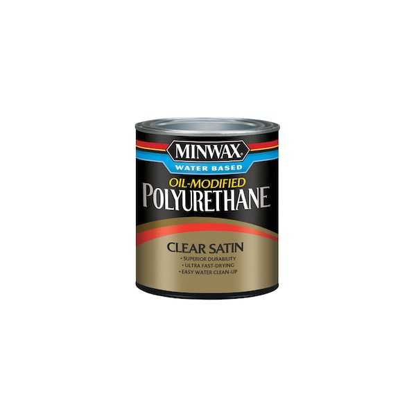 Minwax Minwax Water Based Oil-Modified Satin Clear Water-Based Oil-Modified Polyurethane 1 qt 630250444 - main
